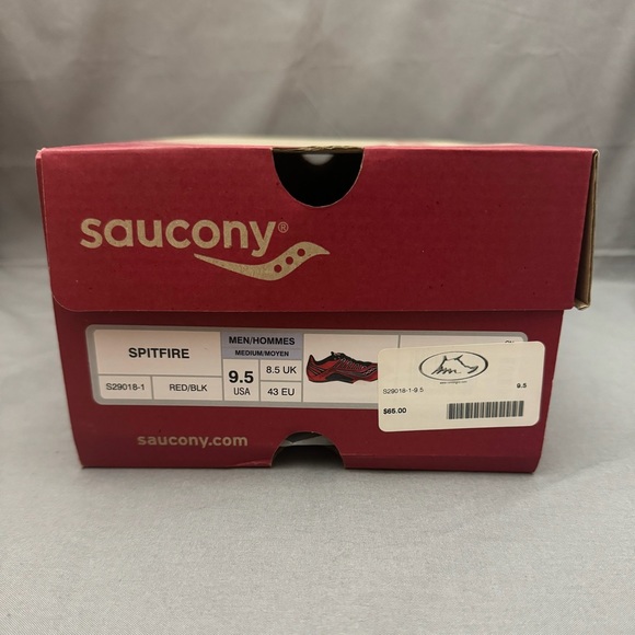 Saucony Spitfire Track and Field Track Spikes Men’s 9.5 Women’s 11 Red Black - Picture 11 of 11
